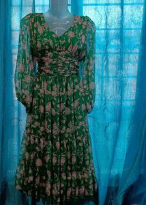 Floral Green Maxi Dress