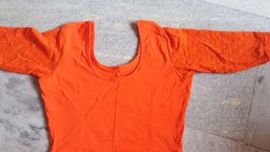An Orange Colour Stretchable Blouse