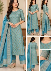 Elegant Teal Kurta Set with Dupatta