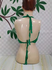 (400)Sparkling Green Sequin Halter Top