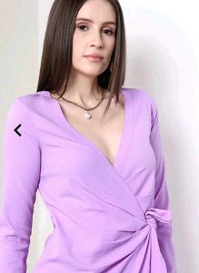 Chic Lavender Wrap Dress