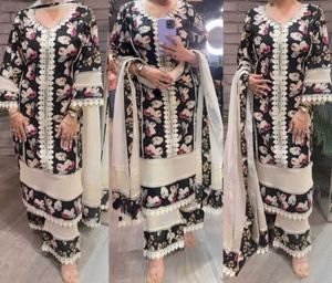 Elegant Floral Kurta Set with Dupatta