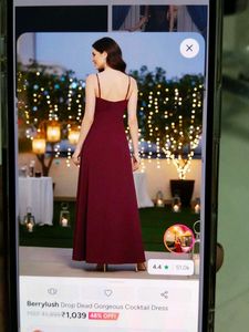 New Elegant Burgundy Maxi Dress-  Unused