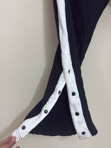 side buttons bootcut pants