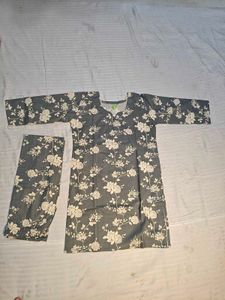 Floral Print Kurta Pant Set