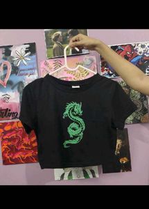 Black Dragon Cropped Top