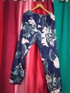Unisex satin print pant