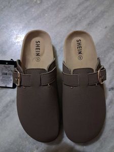 Stylish Brown Clogs with Buckle Detail