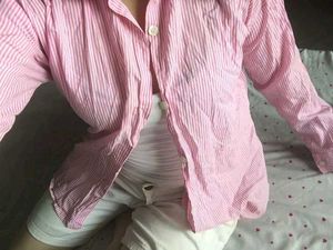 Trendy Pink Striped Button-Up Shirt