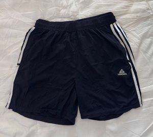 Navy Sports Shorts with Side Stripes