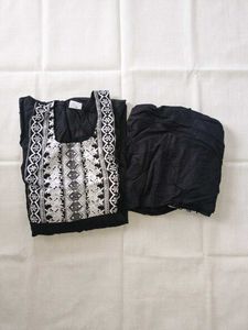Black Embroidered Kurta Set