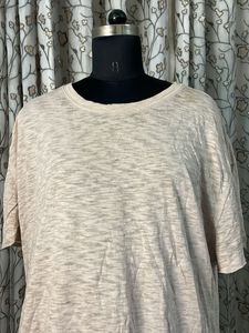 Comfortable Beige Textured T-Shirt