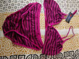 Striped Bikini Set Combo 3 Grey ,Pink, Blue