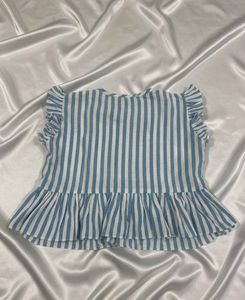 Striped Ruffle Peplum Top