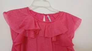 Cute Pink Ruffle Top