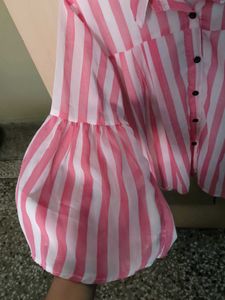 Chic Striped Bell Sleeve Top