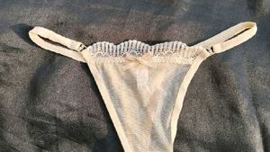Sheer Lace Trim Thong