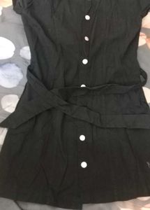 Classic Black Button-Up Dress
