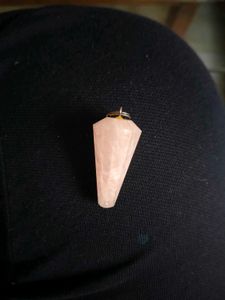 Rose Quartz Gemstone Crystal Pendent For +vity