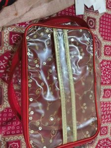Red & Gold Embellished Pouch