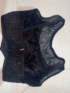 black designer sequin blouse