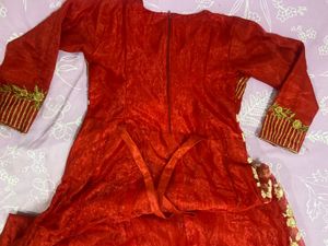 Beautiful Red Embroidered Kurta gown