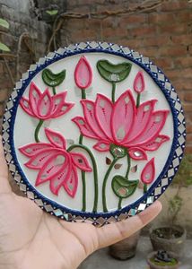 Handcrafted Lotus Lippan Art (6 Inches)