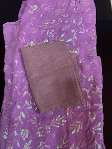 Stunning Lavender Sequined Saree