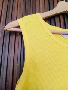 Vibrant Yellow Ribbed Tank Top