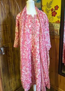 Pink Floral Kurta Set