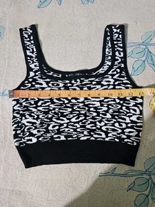 Shein Leopard Knit Crop Top