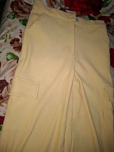 Cream Corduroy Cargo Pants