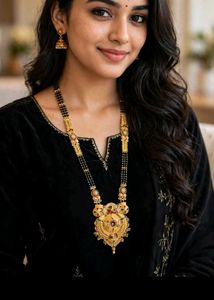 Exquisite Gold Mangalsutra with Enamel Work