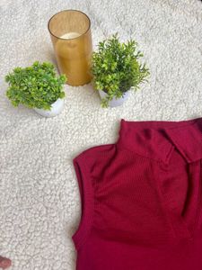 Burgundy Sleeveless Top