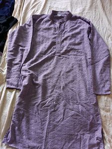Men's Lavender Embroidered Kurta – Worn Only Once
