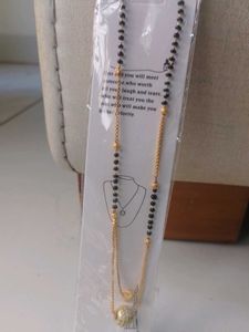 Elegant Gold &amp; Black Beaded Necklace