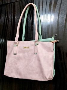 👜 Shoulder Bag | side1-Pink | Side2- Pista Green
