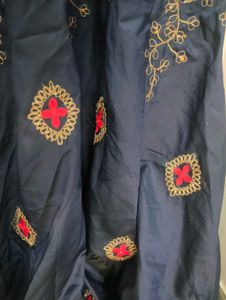 Embroidered Navy Maxi Dress