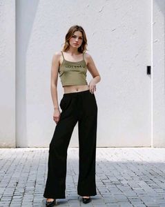 Shein Spaghetti Strap Typographic Print Crop Cami
