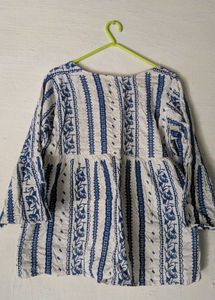 Blue &amp; White Striped Kurta