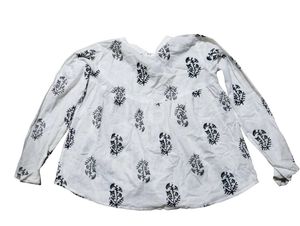 White Printed Cotton Kurta