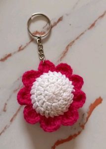 Handmade Crochet Flower Keychain