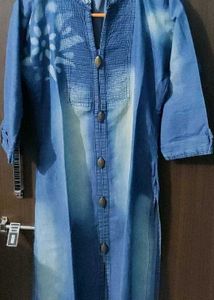 Women Denim Straight Kurta