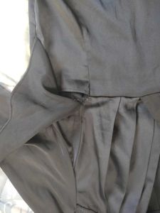 Elegant Black Satin Wrap Top
