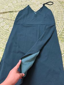 Dark Green Spaghetti Strap Dress