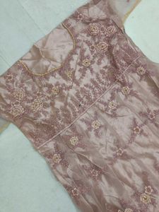 Net Un Stitched Gown