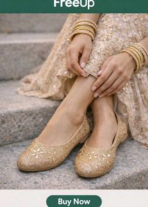 Trendy Glitter✨Gold Ballet heels🎀