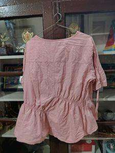 elwgent pink cotton top for girls fo