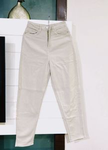 High-Waisted Beige Pants