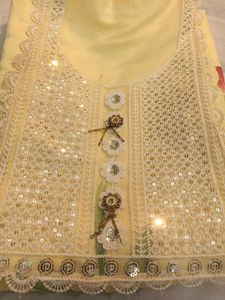 Hand-Painted Yellow Kurta Set